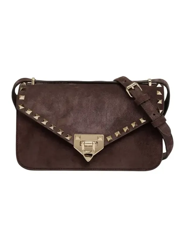 Rockstud Suede Shoulder Bag