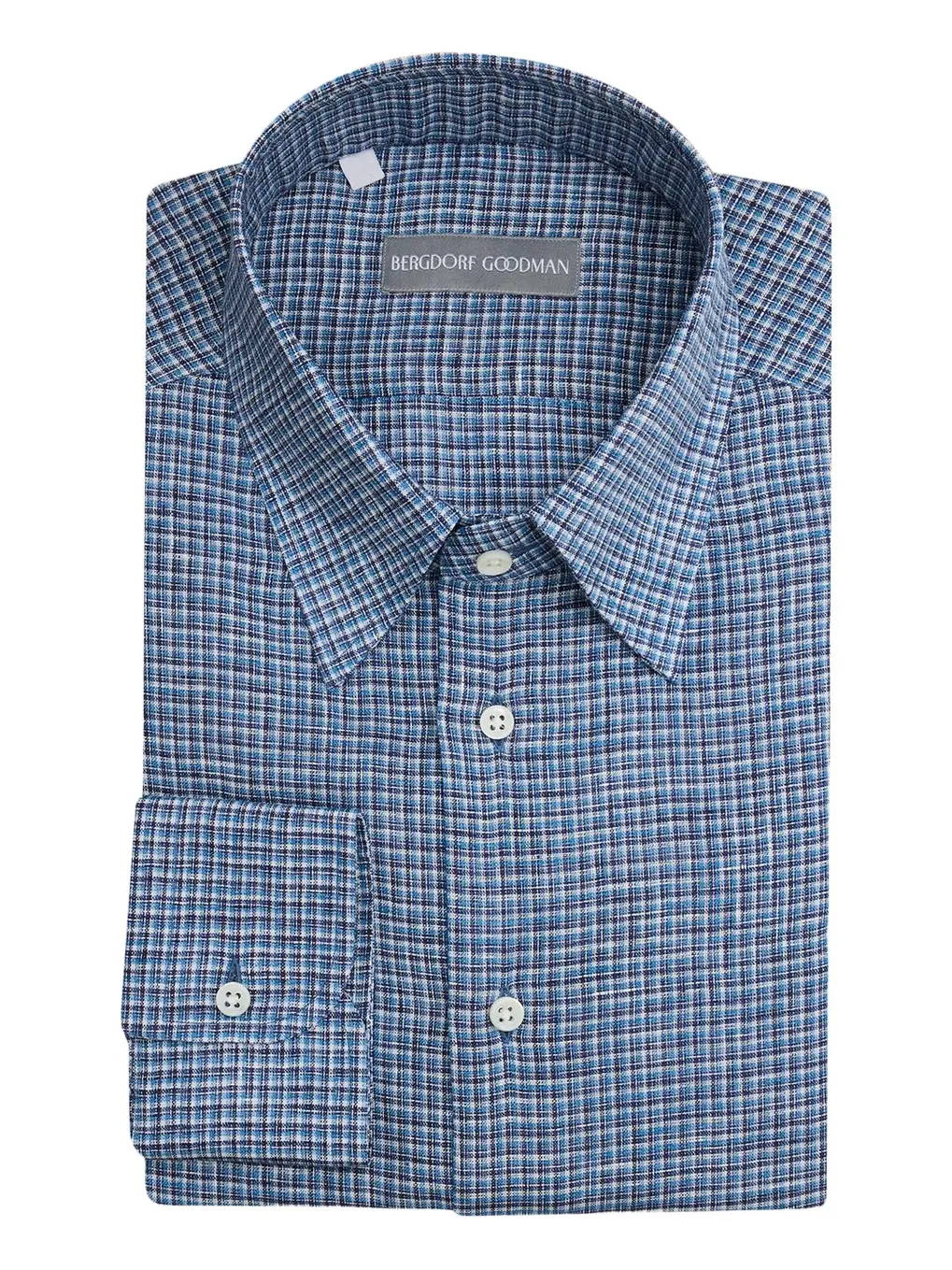 Men's Cotton Micro-Check Point Collar Dress Shirt Men's Cotton Micro-Check Point Collar Dress Shirt
