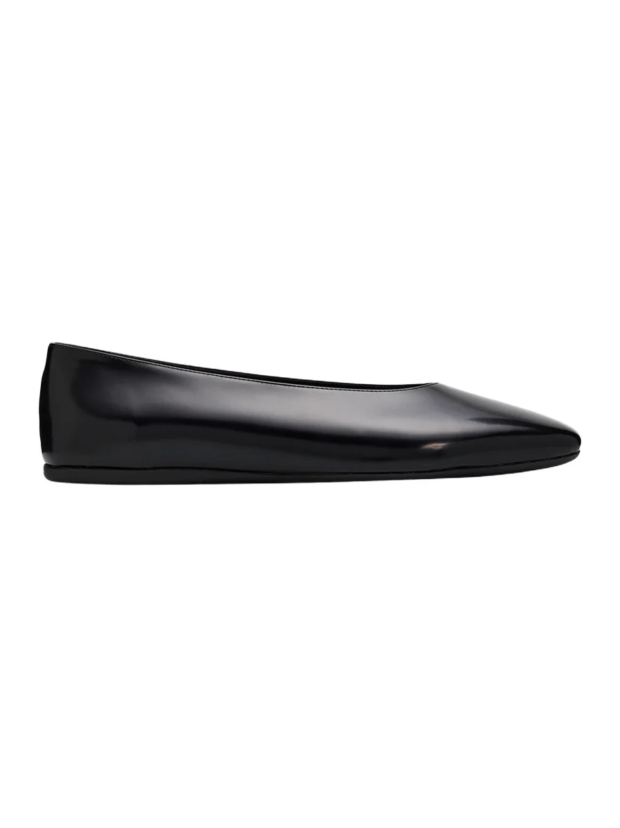 Prada Brushed Leather Ballerina Flats