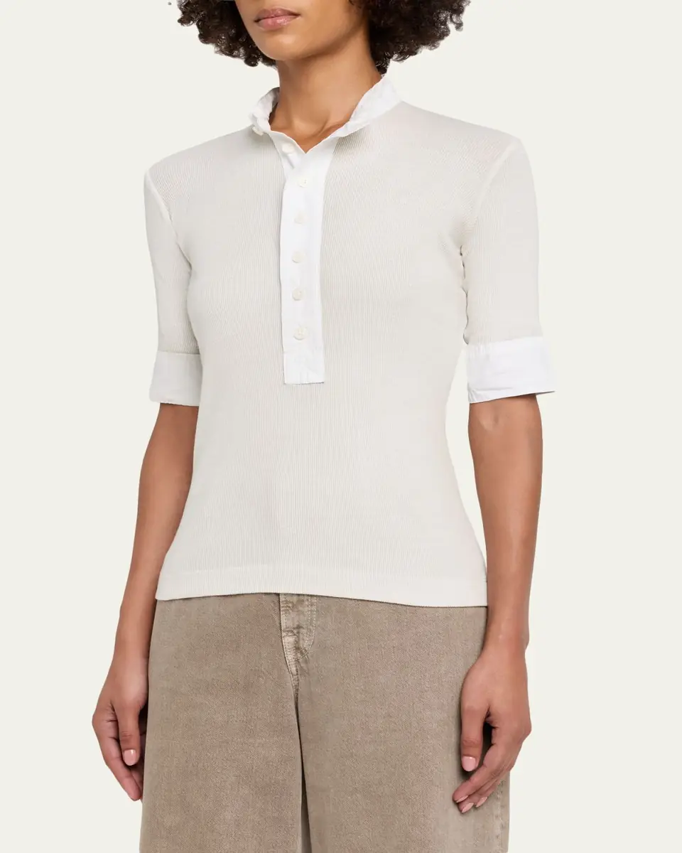 ALL THREE Maria Rib Henley Shirt | Thumbnail 4 ALL THREE Maria Rib Henley Shirt | Thumbnail 4