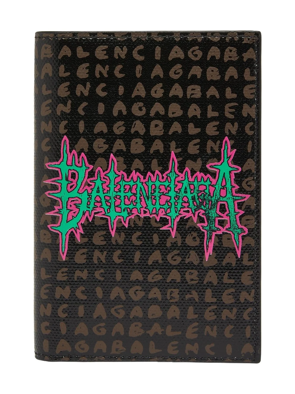 Balenciaga Men's Snob Allover Logo Passport Wallet