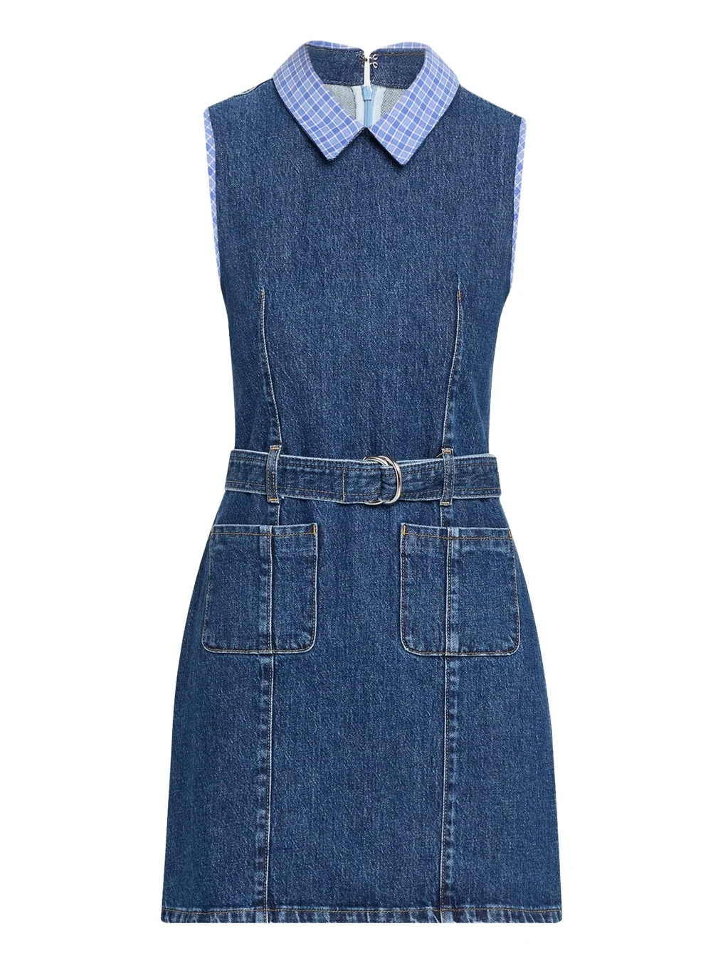 Kyra Sleeveless Belted Denim Mini Dress Kyra Sleeveless Belted Denim Mini Dress