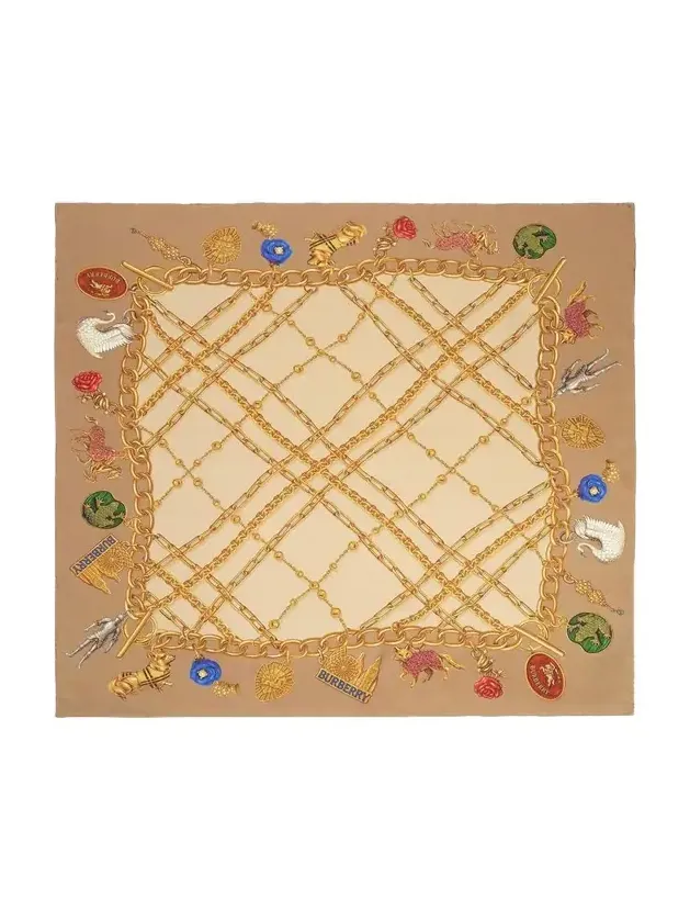 Check Charm Silk Scarf