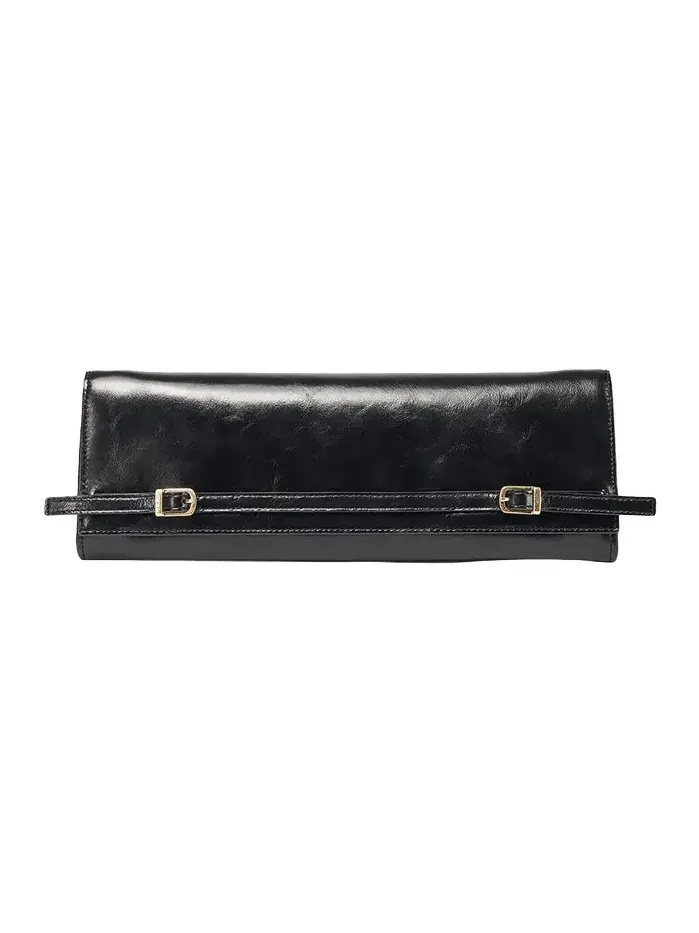 River Leather East-West Moto Clutch Bag