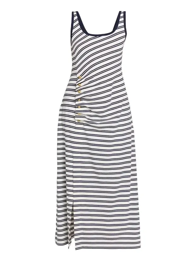 Becker Striped Cotton Jersey Maxi Dress