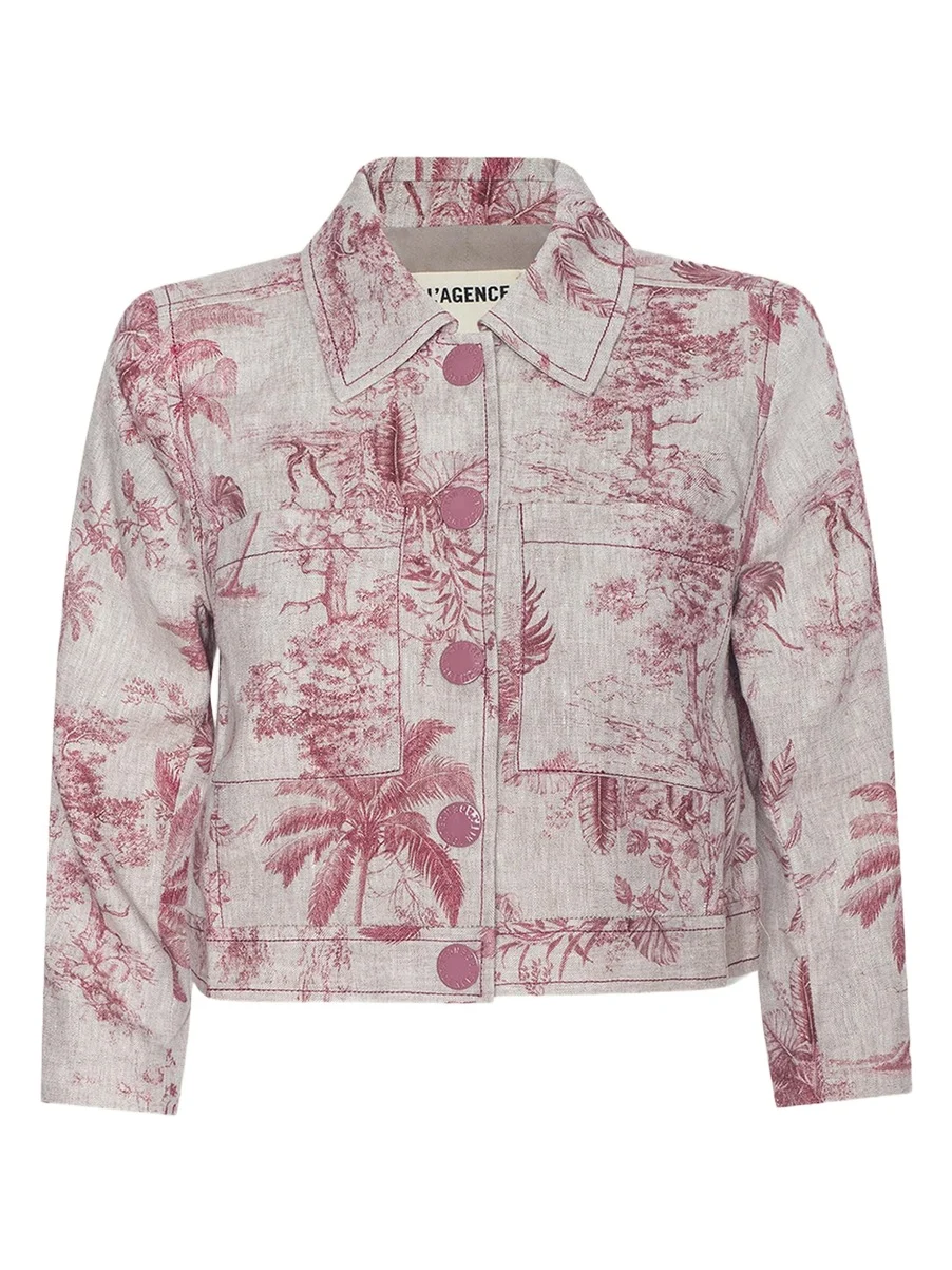 Eda Cropped Etoile-Print Linen Jacket Eda Cropped Etoile-Print Linen Jacket