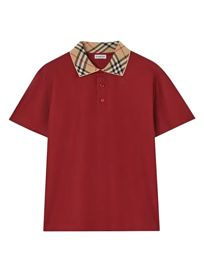 Men's Evan Check-Collar Cotton Polo Shirt Men's Evan Check-Collar Cotton Polo Shirt