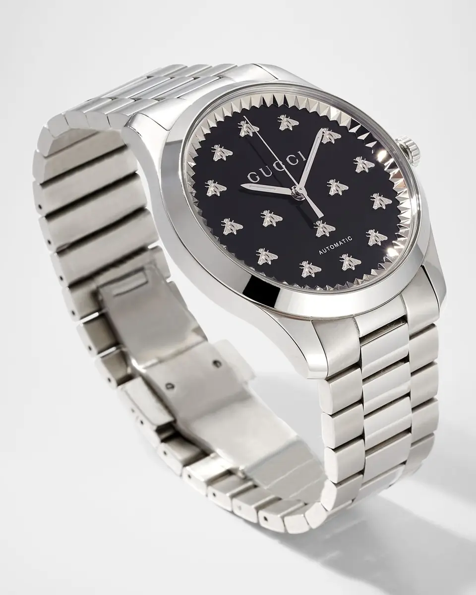 Gucci 42mm Signature Bee Automatic Bracelet Watch with Black Onyx Dial | Thumbnail 3 Gucci 42mm Signature Bee Automatic Bracelet Watch with Black Onyx Dial | Thumbnail 3