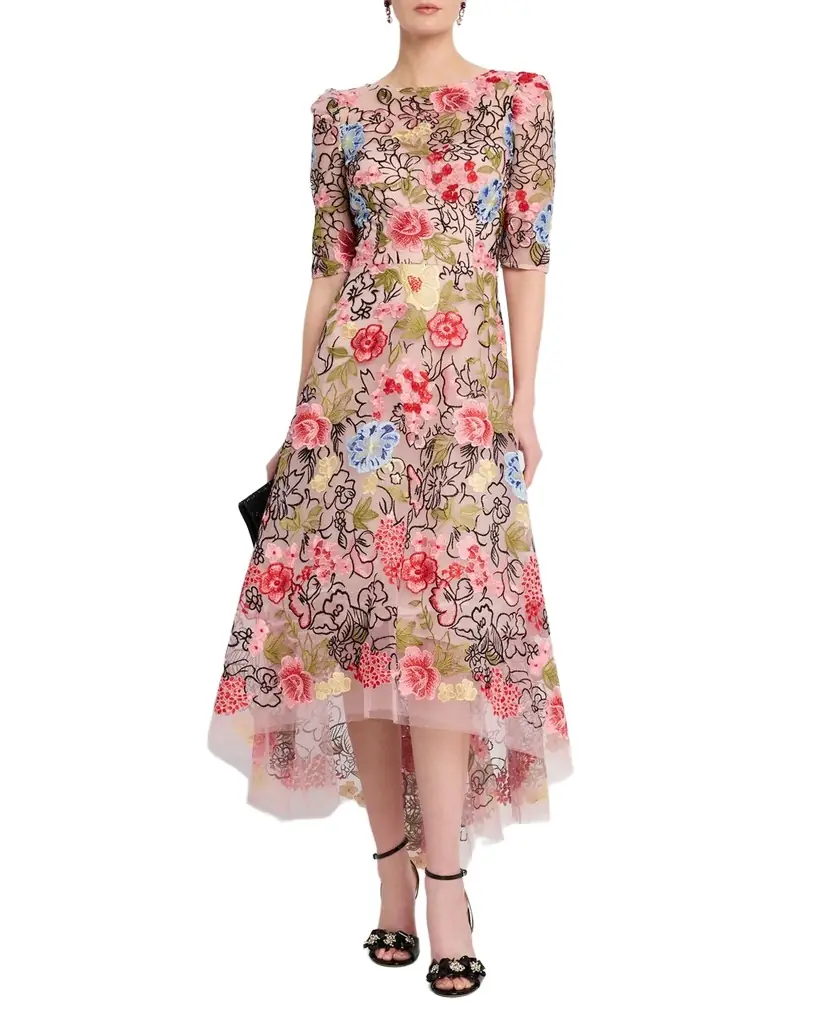 Rickie Freeman for Teri Jon Embroidered High-Low Maxi Dress | Image 1 Rickie Freeman for Teri Jon Embroidered High-Low Maxi Dress | Image 1