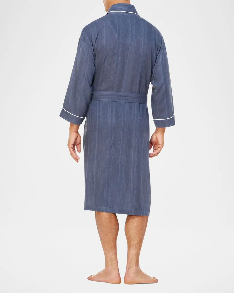 Majestic International Men's Summer Woven Shawl Robe | Thumbnail 2 Majestic International Men's Summer Woven Shawl Robe | Thumbnail 2