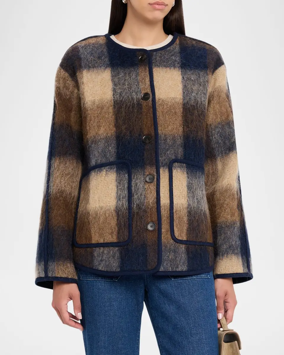 TANYA TAYLOR Janet Plaid Barn Jacket | Thumbnail 3 TANYA TAYLOR Janet Plaid Barn Jacket | Thumbnail 3