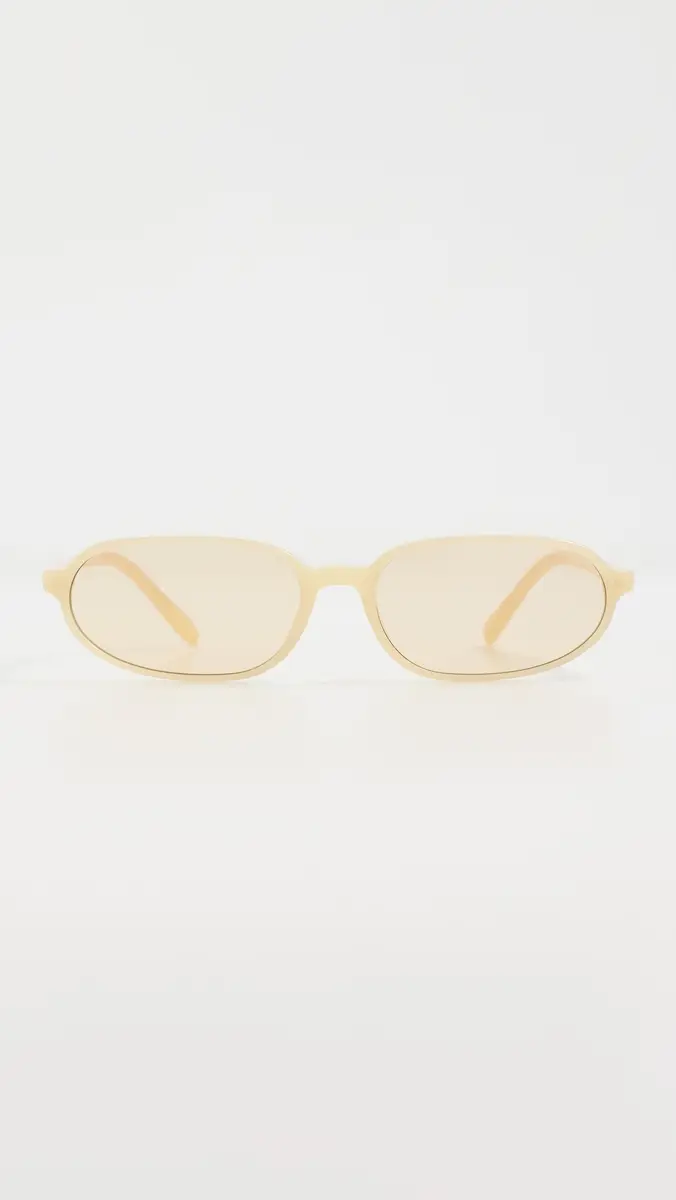 Jacquemus Alba Oval Sunglasses Yellow One Size | Thumbnail 2