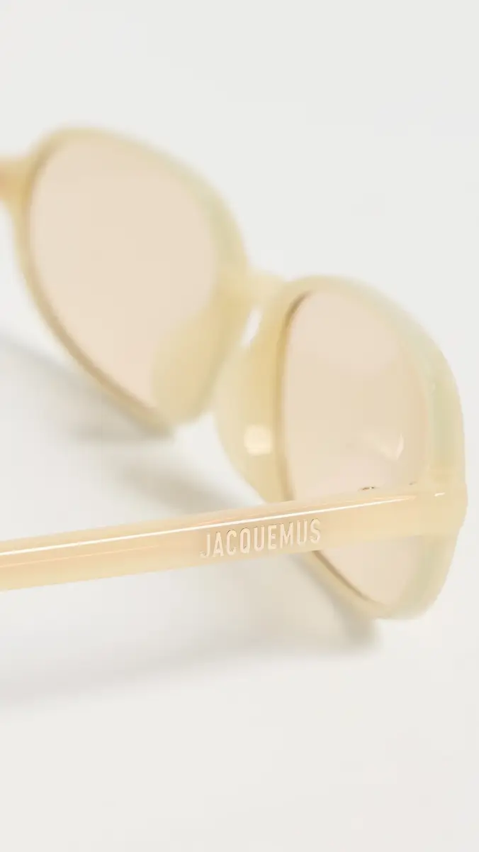 Jacquemus Alba Oval Sunglasses Yellow One Size | Thumbnail 5