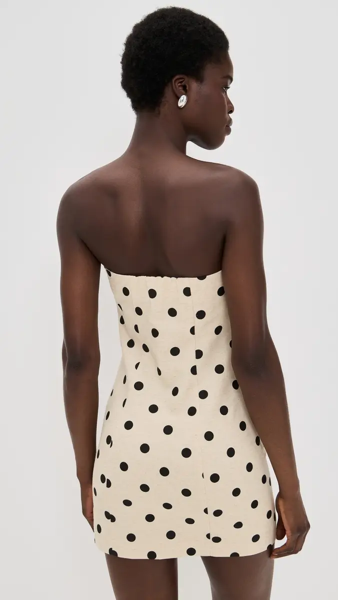 endless rose Polka Dot Linen Strapless Dress | Thumbnail 3 endless rose Polka Dot Linen Strapless Dress | Thumbnail 3