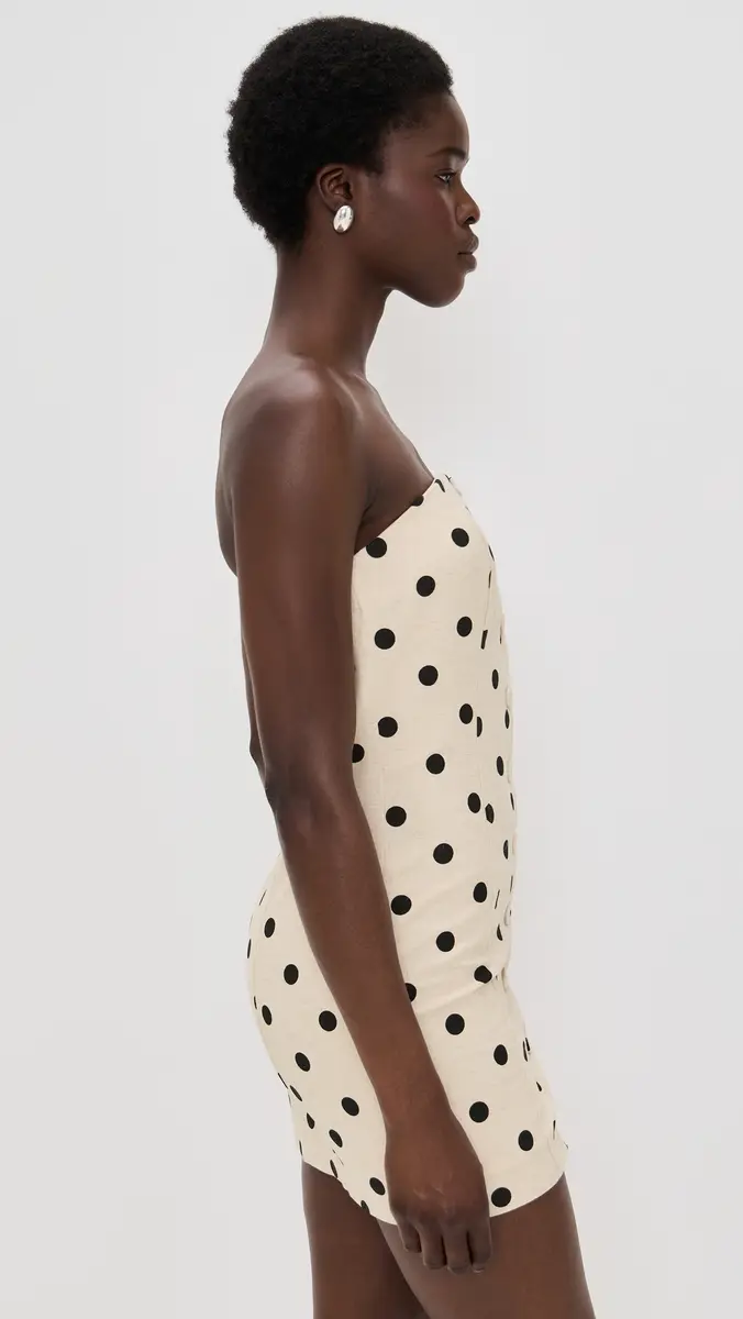 endless rose Polka Dot Linen Strapless Dress | Thumbnail 4 endless rose Polka Dot Linen Strapless Dress | Thumbnail 4