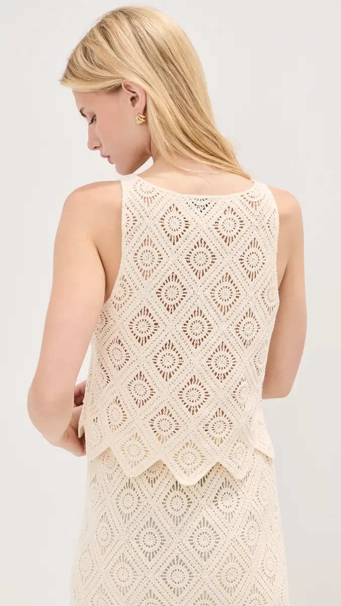 LE BOP Emilia Crochet Cropped Tank Top | Thumbnail 3 LE BOP Emilia Crochet Cropped Tank Top | Thumbnail 3