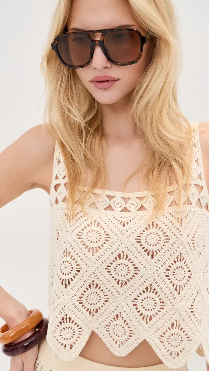 LE BOP Emilia Crochet Cropped Tank Top | Thumbnail 6 LE BOP Emilia Crochet Cropped Tank Top | Thumbnail 6