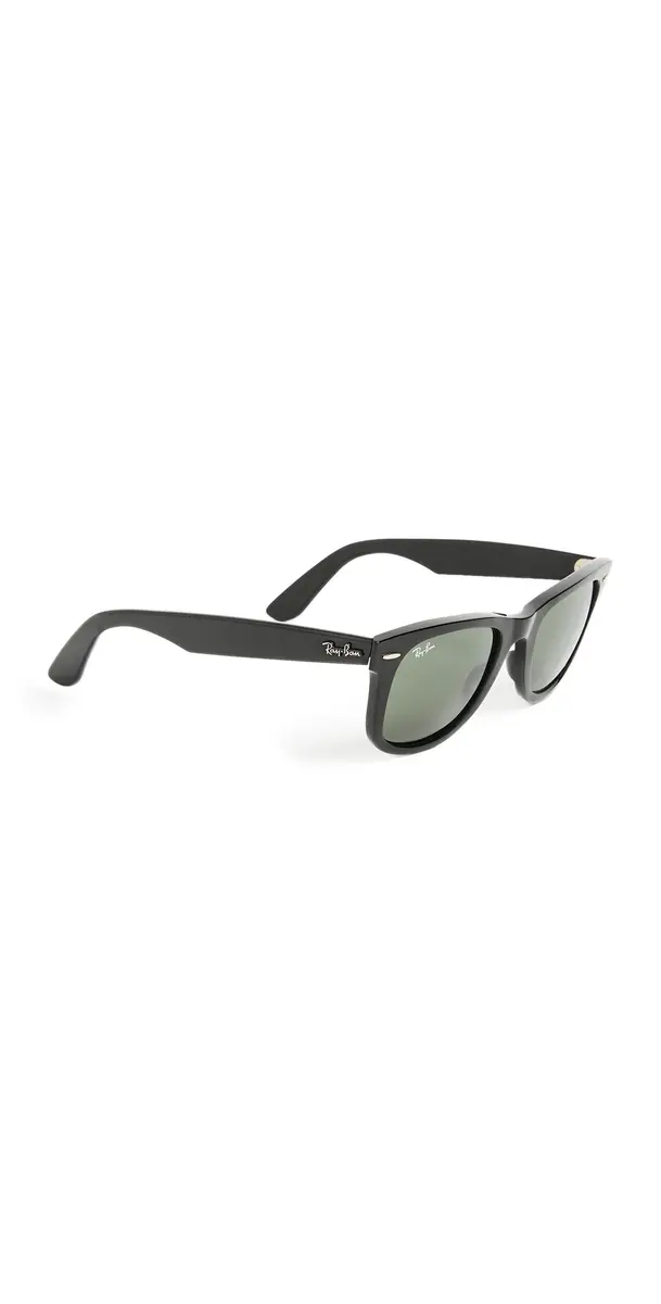 Ray-Ban Original Wayfarer Sunglasses Black/Green One Size | Image 1 Ray-Ban Original Wayfarer Sunglasses Black/Green One Size | Image 1