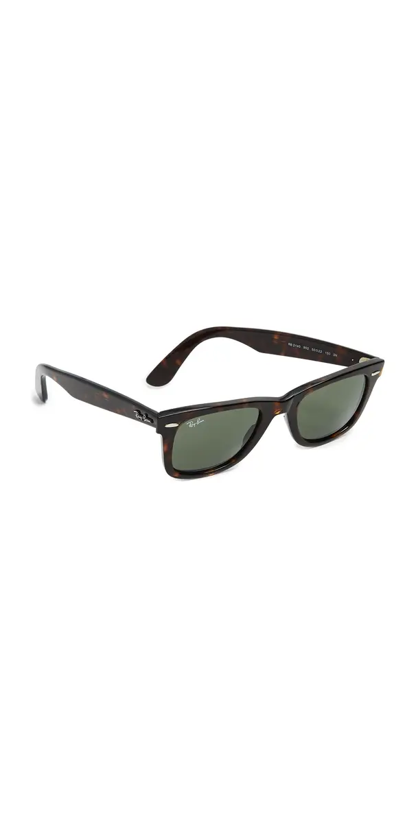 Ray-Ban Original Wayfarer Sunglasses Tortoise/Green One Size | Image 1 Ray-Ban Original Wayfarer Sunglasses Tortoise/Green One Size | Image 1