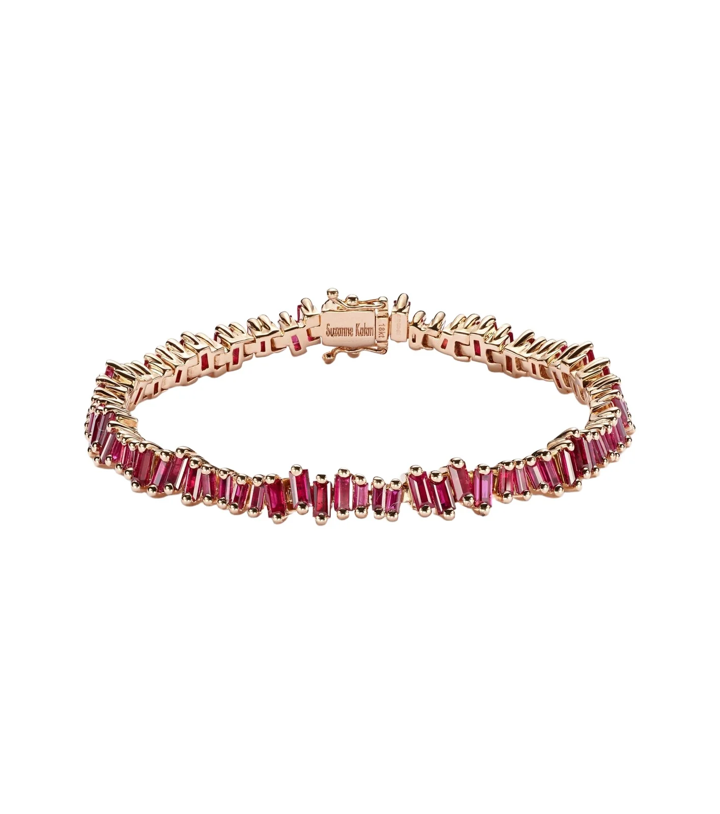 Suzanne Kalan Bold 18kt rose gold tennis bracelet with rubies