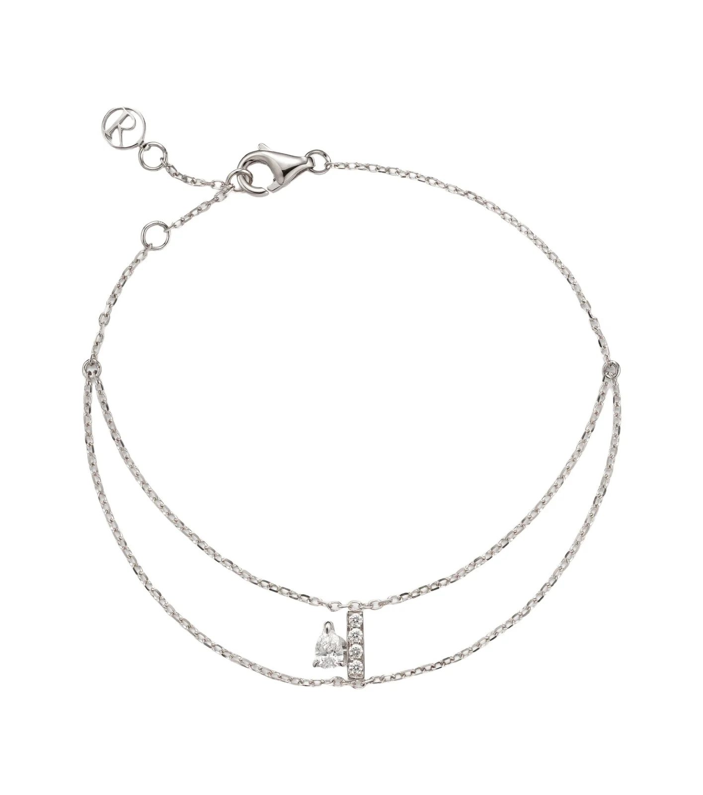 Letters 18kt white gold bracelet with diamonds Letters 18kt white gold bracelet with diamonds