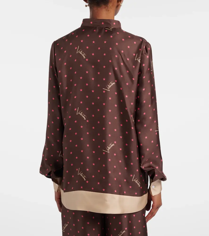 Valentino Garavani Printed silk twill pajama shirt | Thumbnail 3