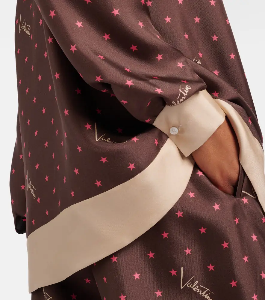 Valentino Garavani Printed silk twill pajama shirt | Thumbnail 4