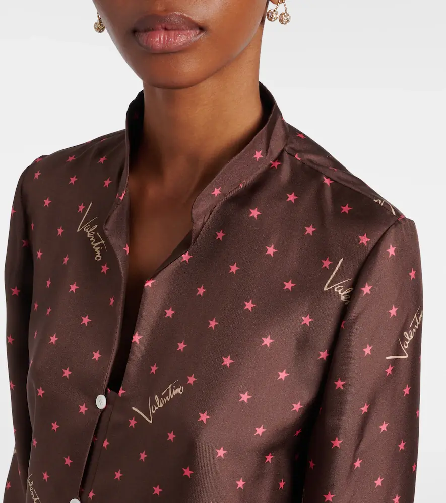 Valentino Garavani Printed silk twill pajama shirt | Thumbnail 5
