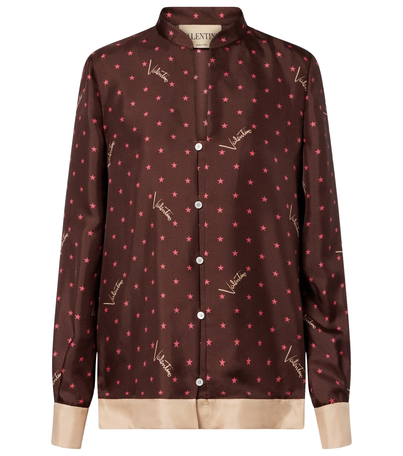 Printed silk twill pajama shirt Printed silk twill pajama shirt