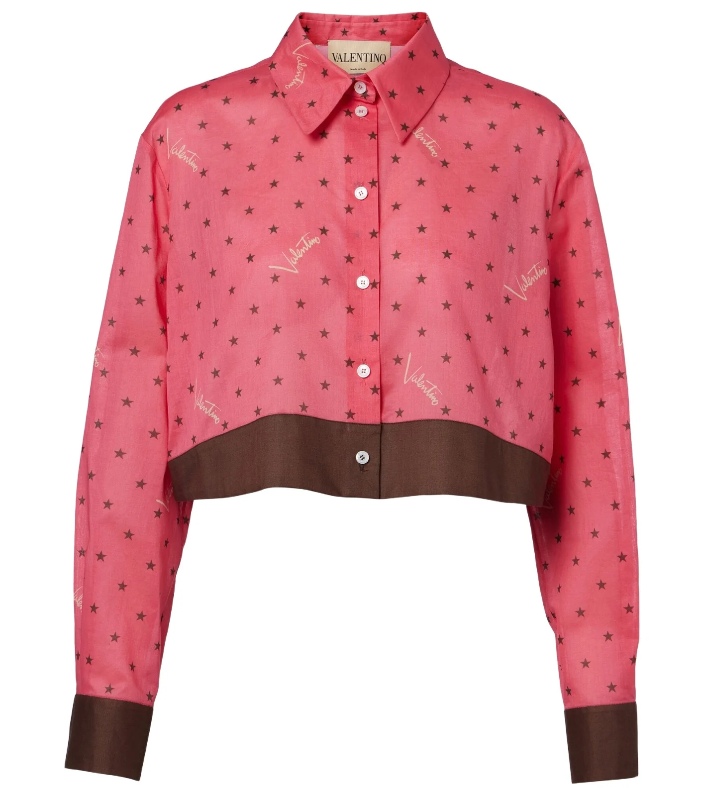 Cropped printed cotton shirt Cropped printed cotton shirt