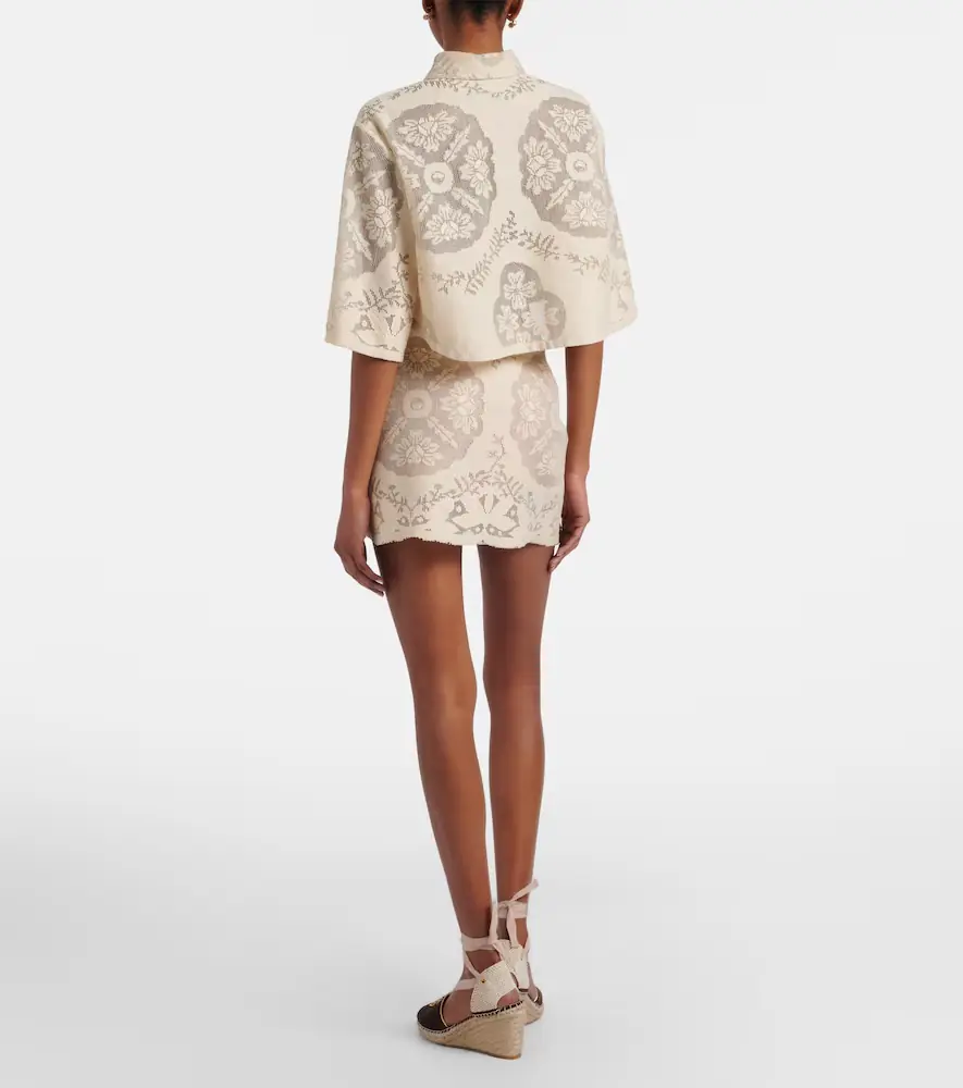 Valentino Garavani Floral cotton-blend miniskirt | Thumbnail 4 Valentino Garavani Floral cotton-blend miniskirt | Thumbnail 4
