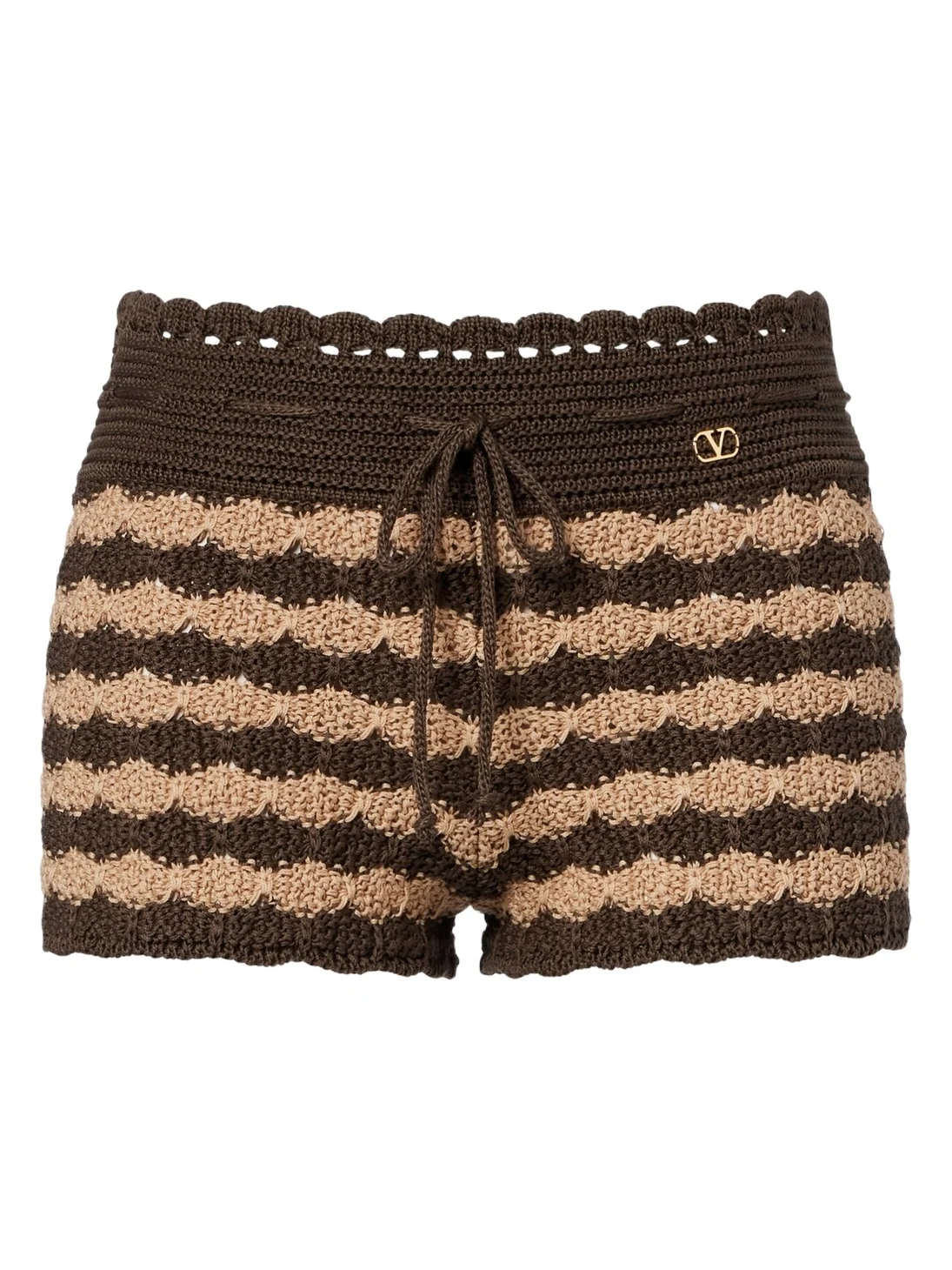 Valentino Garavani Striped knitted cotton shorts