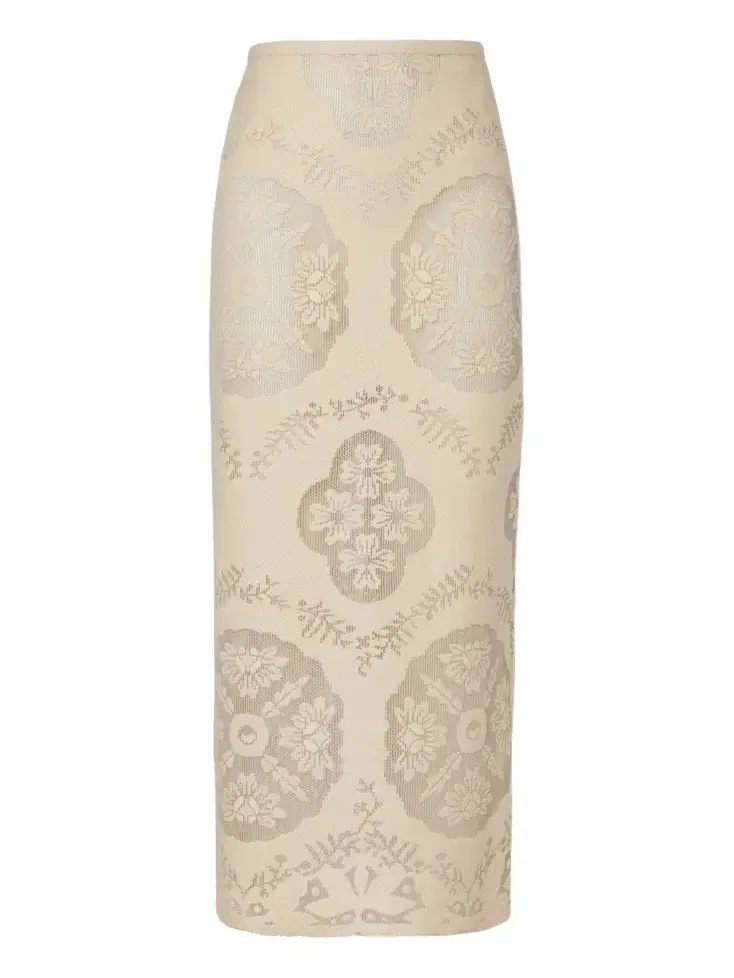 Floral cotton-blend midi skirt Floral cotton-blend midi skirt