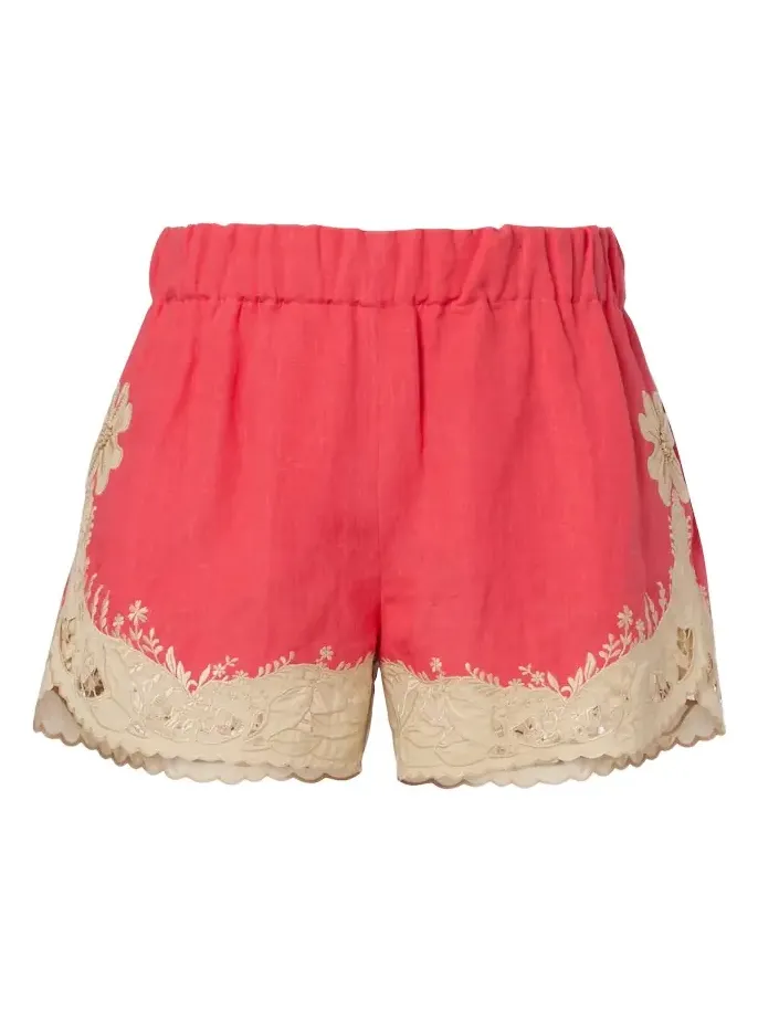 Embroidered linen shorts Embroidered linen shorts