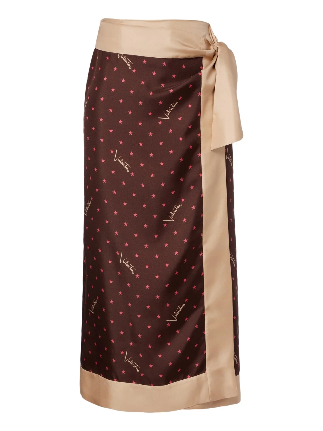 Printed silk twill wrap skirt Printed silk twill wrap skirt