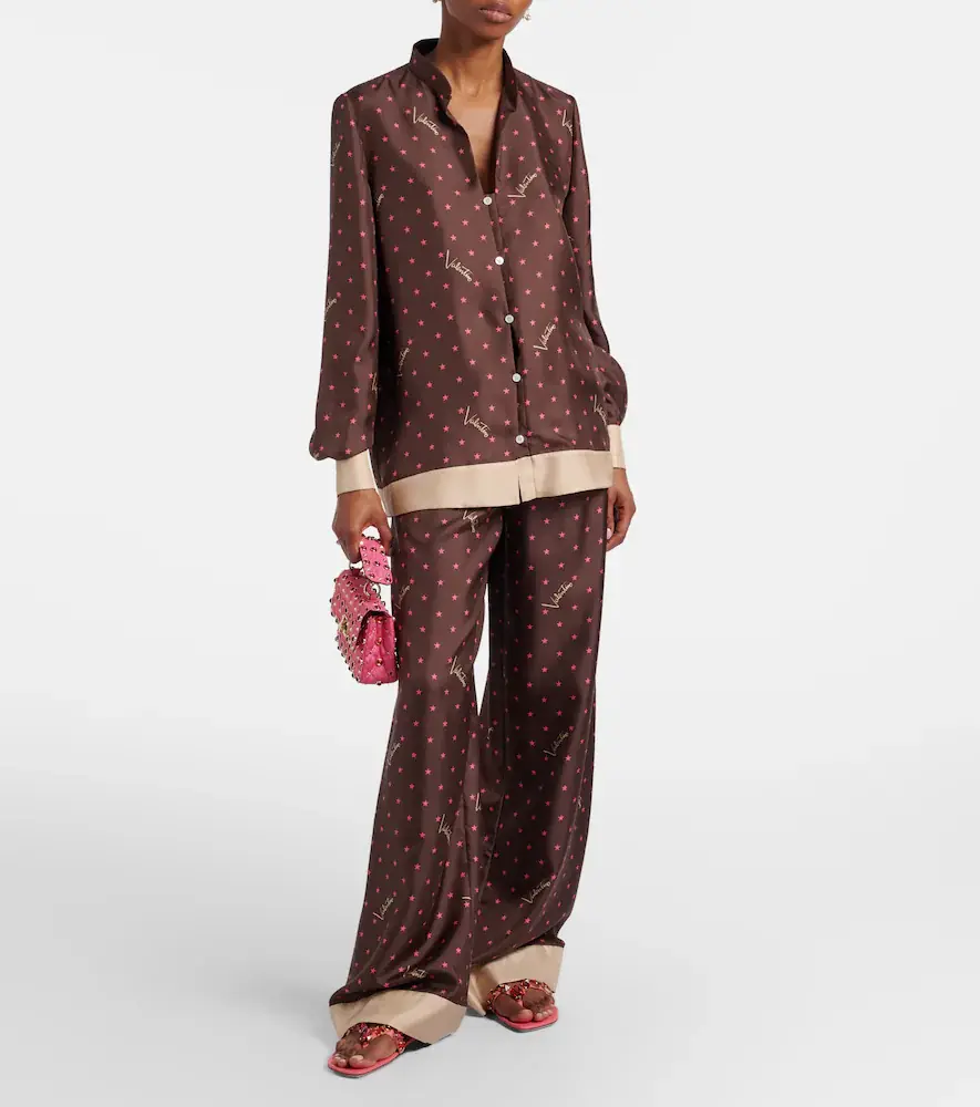 Valentino Garavani Printed silk twill palazzo pants | Thumbnail 2 Valentino Garavani Printed silk twill palazzo pants | Thumbnail 2