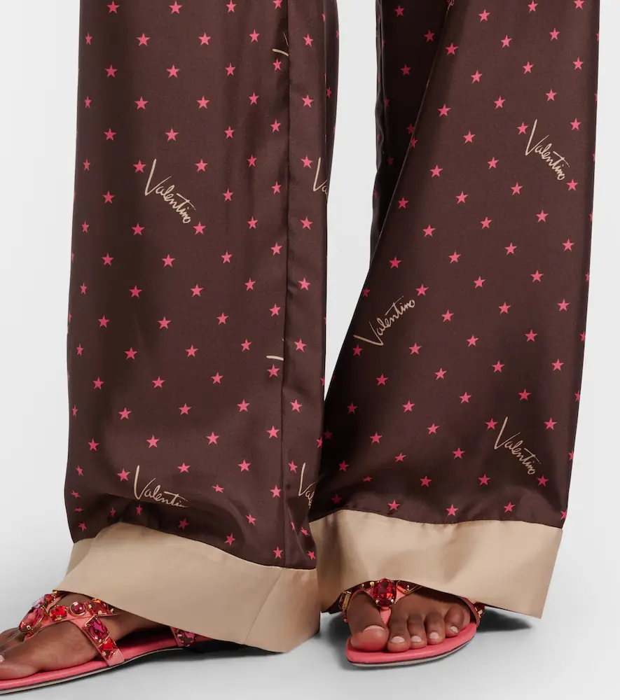 Valentino Garavani Printed silk twill palazzo pants | Thumbnail 4 Valentino Garavani Printed silk twill palazzo pants | Thumbnail 4