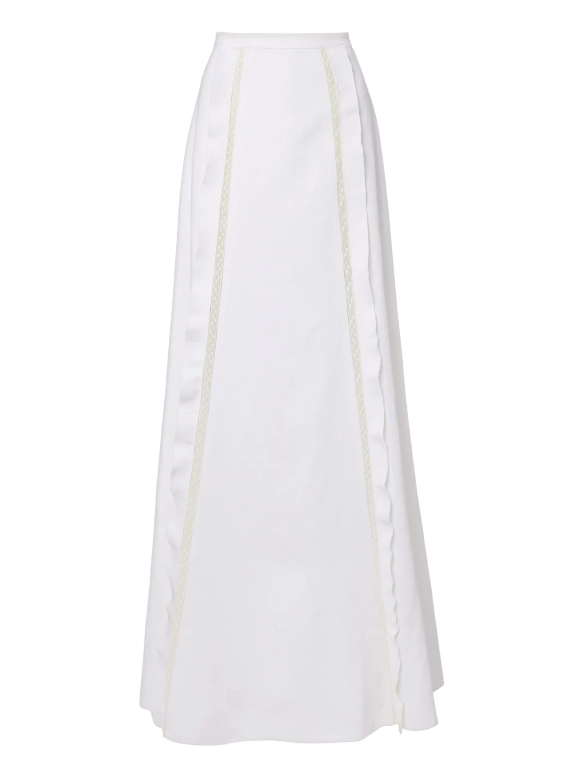 Lace-trimmed linen maxi skirt Lace-trimmed linen maxi skirt