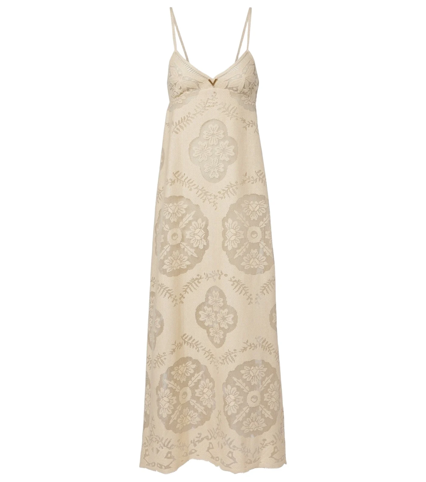 VGold floral cotton-blend maxi dress
