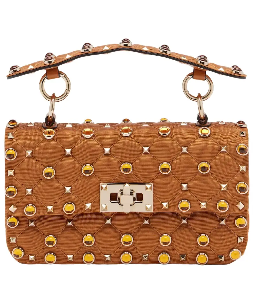 Valentino Garavani Rockstud Spike Small moiré top-handle bag | Image 1 Valentino Garavani Rockstud Spike Small moiré top-handle bag | Image 1