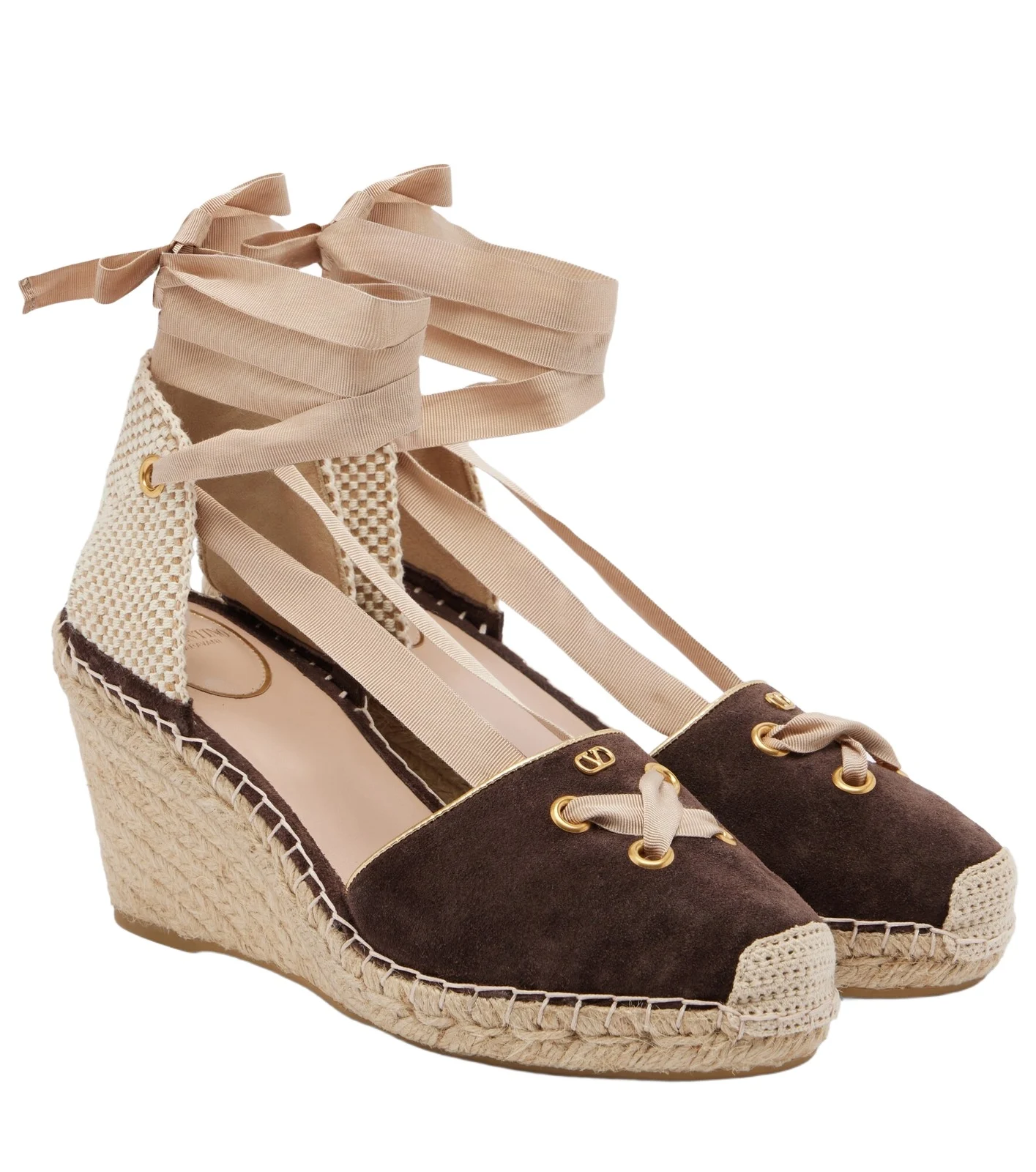 VLogo suede espadrille wedges VLogo suede espadrille wedges