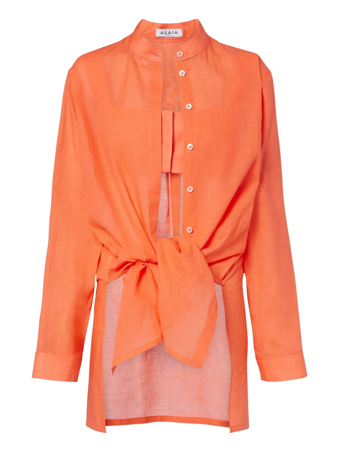 Alaïa Alaïa Layered cotton and linen shirt