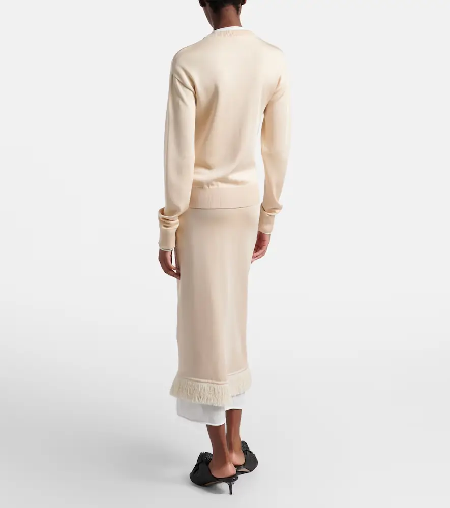 Bottega Veneta Knitted silk midi skirt | Thumbnail 2