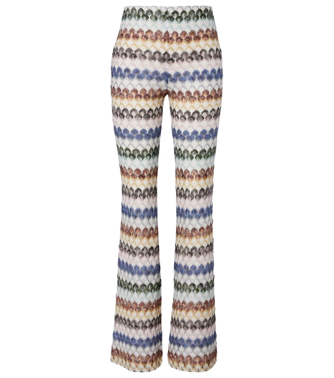 Knitted lamé flared pants Knitted lamé flared pants