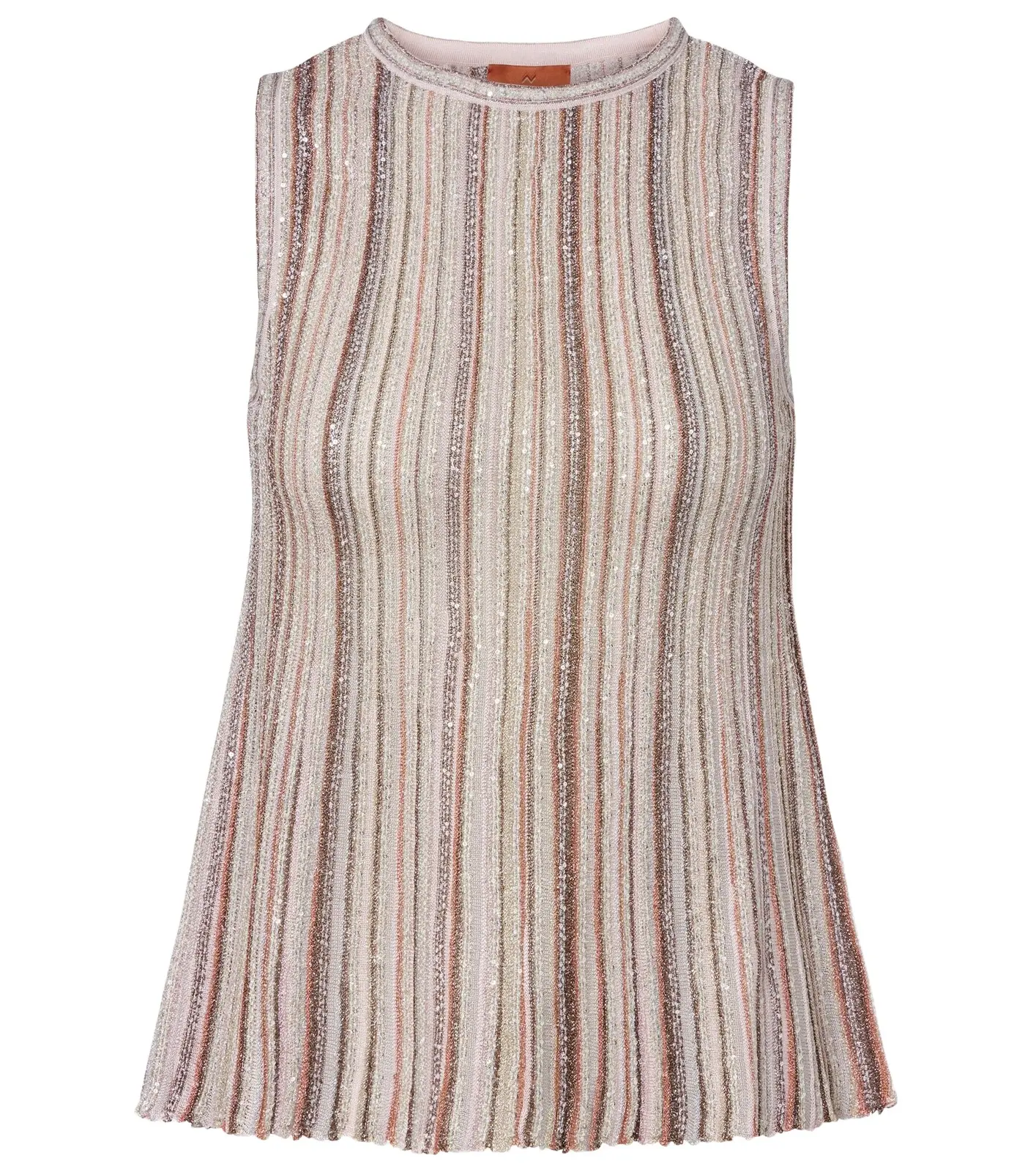 Sequined striped lamé top Sequined striped lamé top