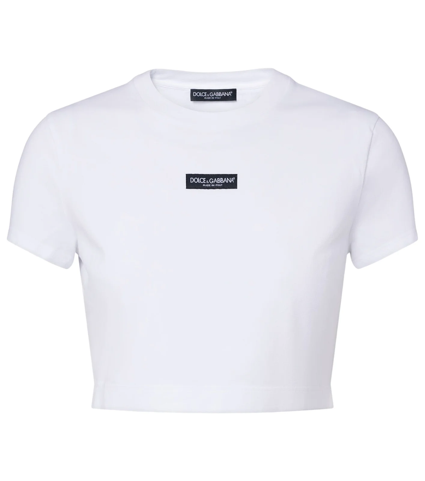 Dolce & Gabbana Logo cropped cotton-blend jersey T-shirt
