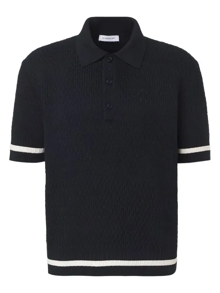 Givenchy Crochet cotton polo shirt
