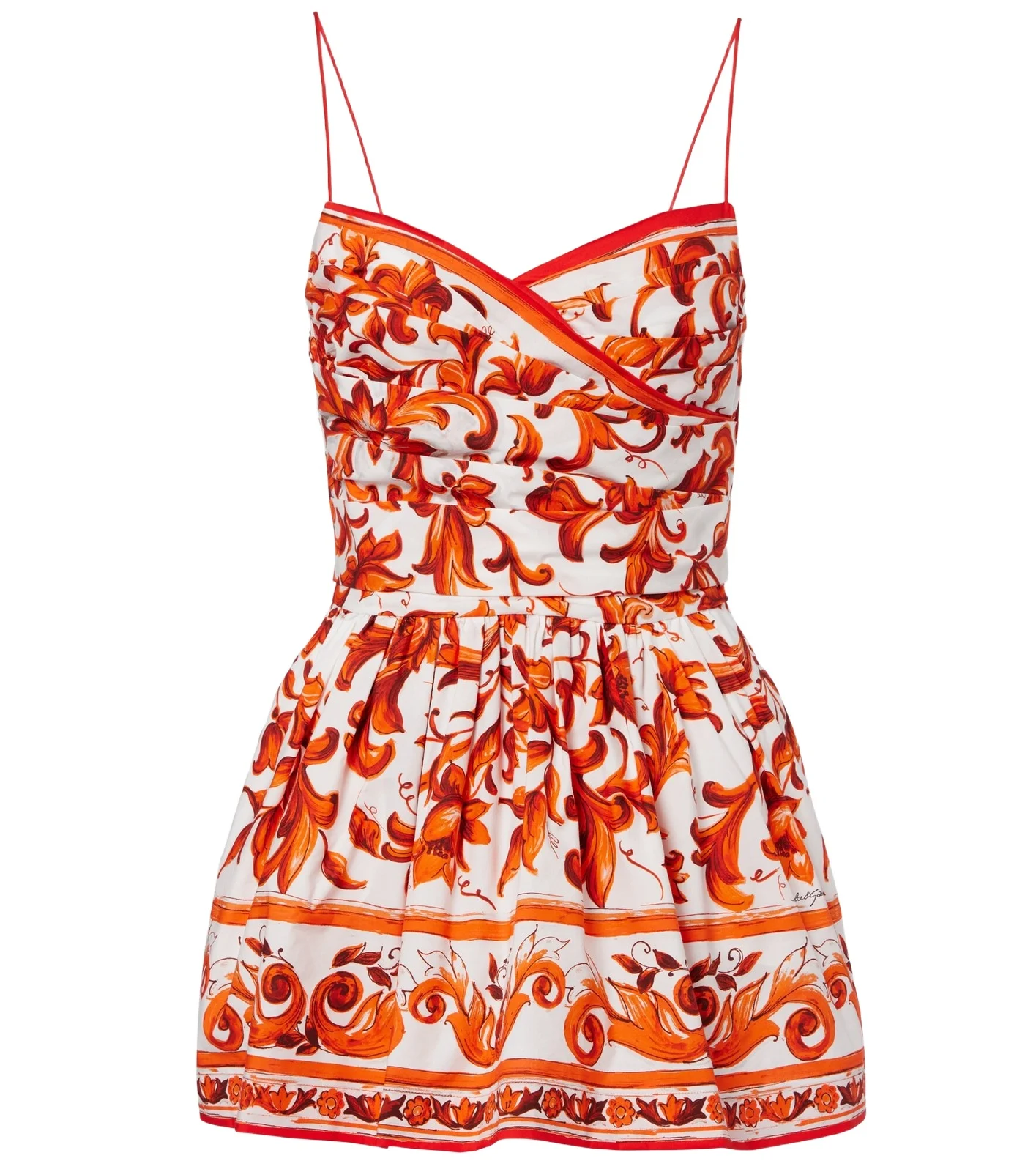 Majolica printed cotton poplin minidress Majolica printed cotton poplin minidress