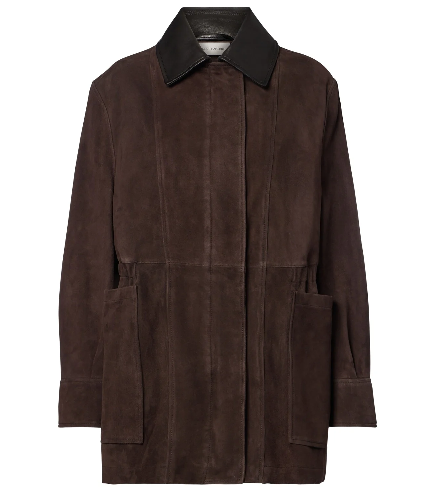 Grange leather-trimmed suede jacket