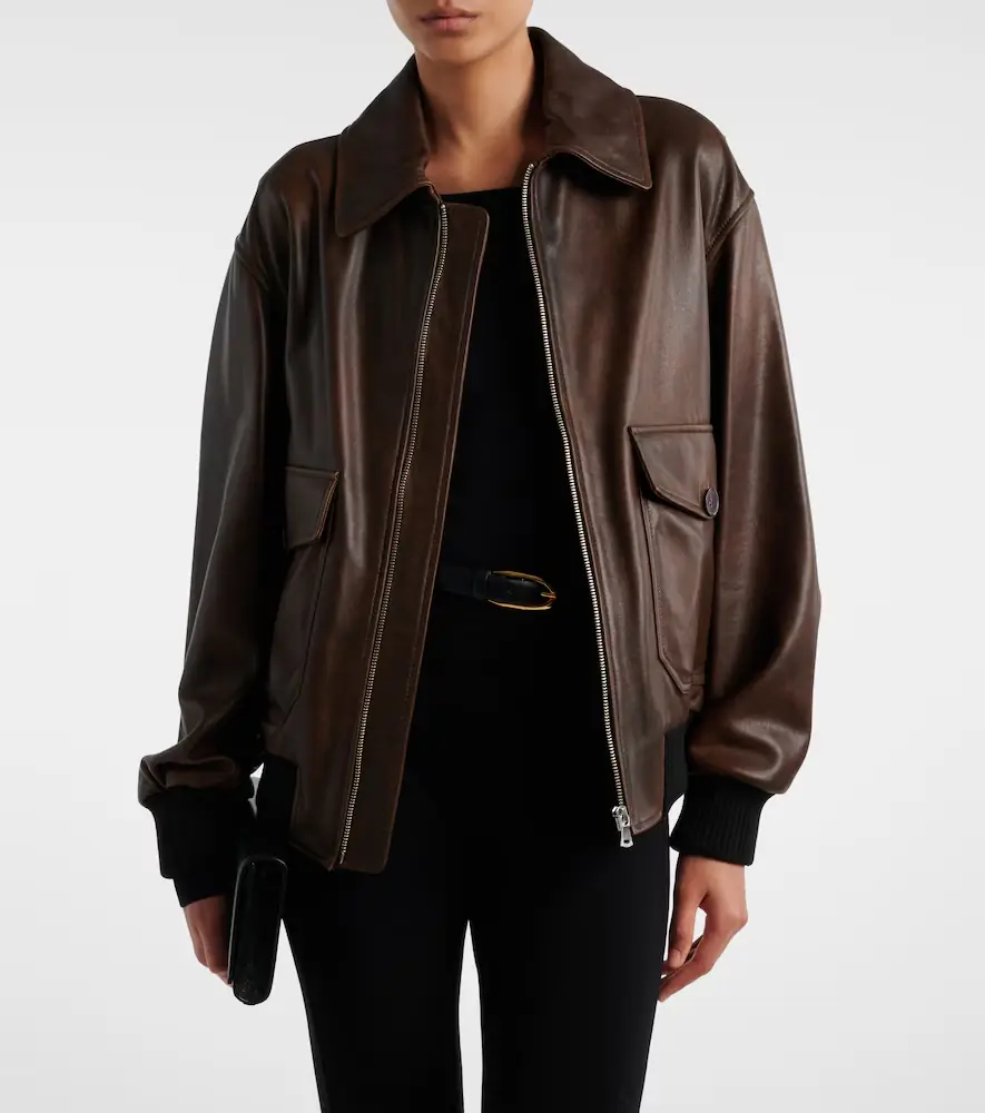 Nour Hammour Anton leather blouson jacket | Thumbnail 4
